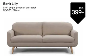 Aanbieding: Bank Lilly 3-zits - groen