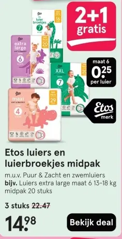 Aanbieding: Etos luiers en luierbroekjes midpak