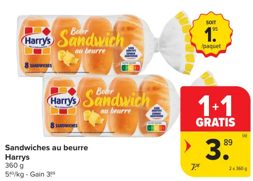 Offre: Sandwiches au beurre