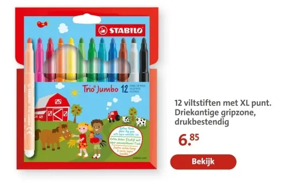 Aanbieding: 12 viltstiften met XL punt
