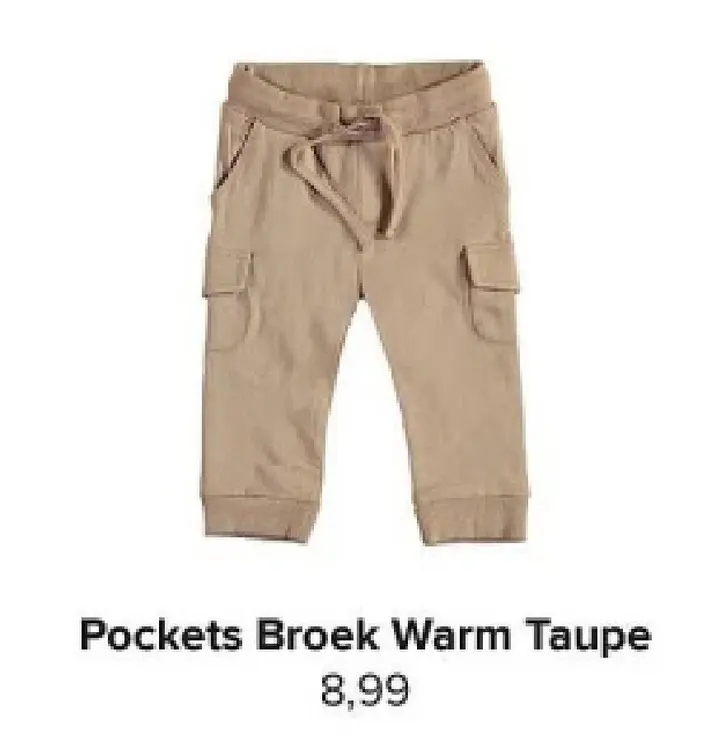 Aanbieding: Pockets Broek Warm Taupe