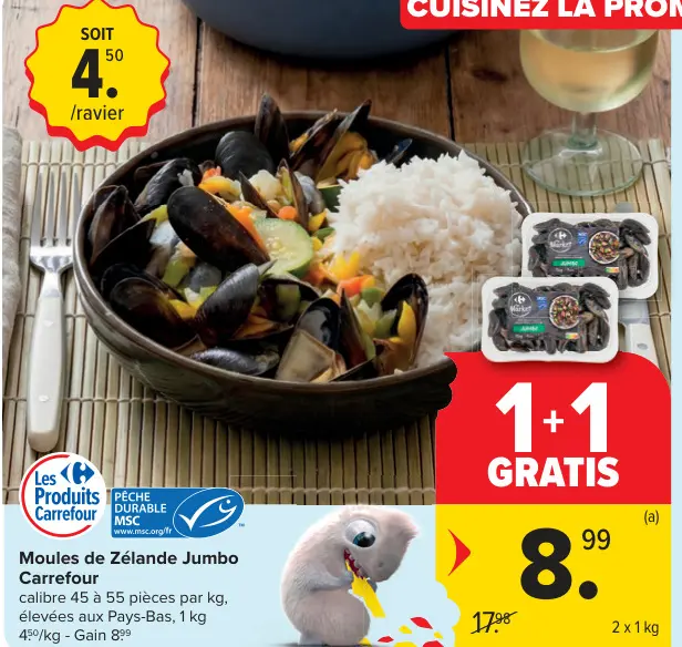Offre: Moules de Zélande Jumbo