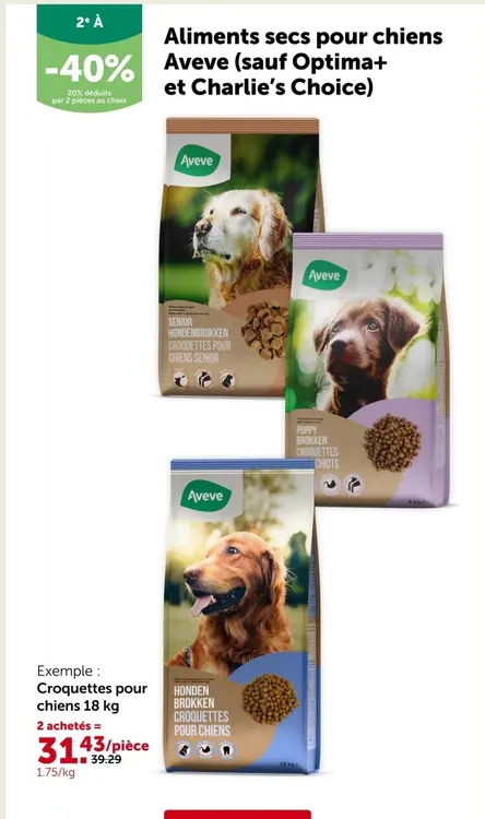 Offre: Aliments secs pour chiens