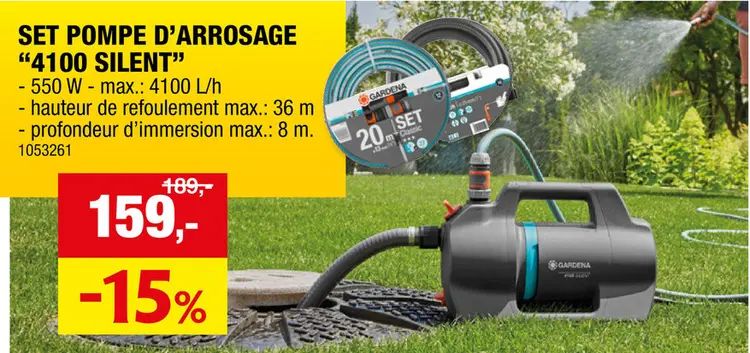 Offre: Set pompe d'arrosage "4100 silent"