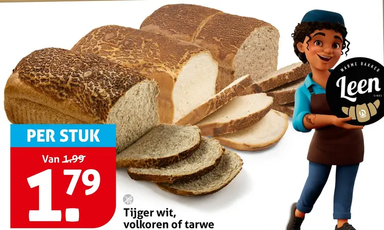 Aanbieding: Tijger wit, volkoren of tarwe