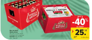 Offre: Bac de bière Stella Artois