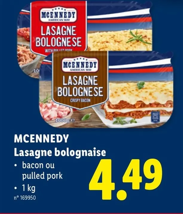 Offre: MCENNEDY Lasagne bolognaise
