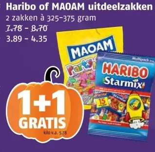 Aanbieding: Haribo of MAOAM uitdeelzakken