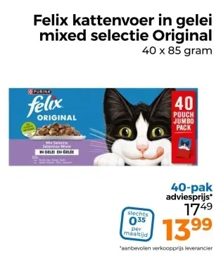 Aanbieding: Felix kattenvoer in gelei mixed selectie Original