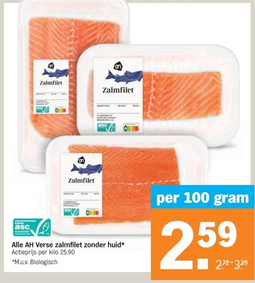 Aanbieding: Zalmfilet zonder huid