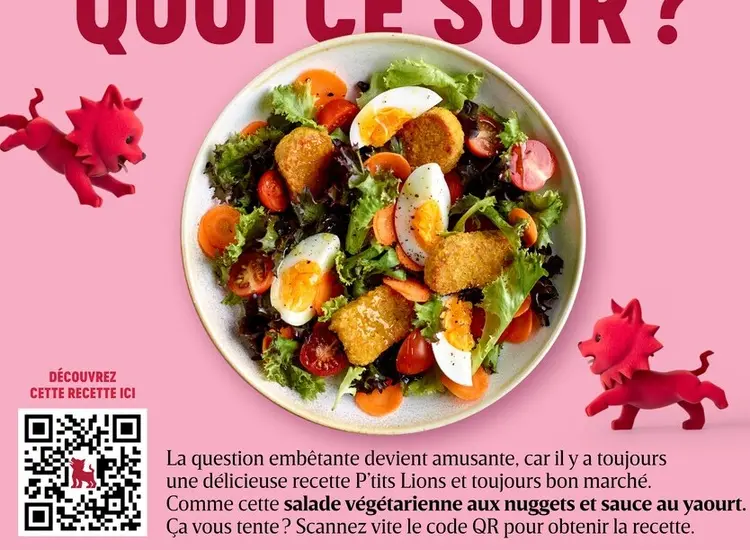 Offre: Salade végétarienne aux nuggets et sauce au y