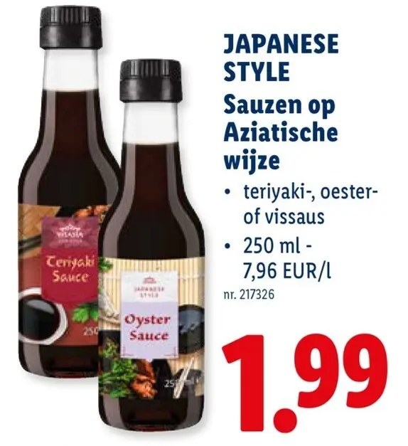 Promotie: JAPANESE STYLE Sauzen