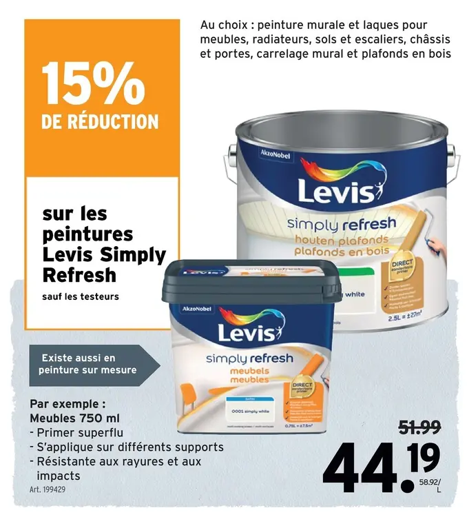 Offre: Peintures Levis Simply Refresh
