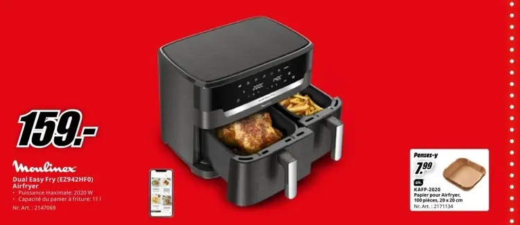 Offre: Dual Easy Fry (EZ942HF0) Airfryer