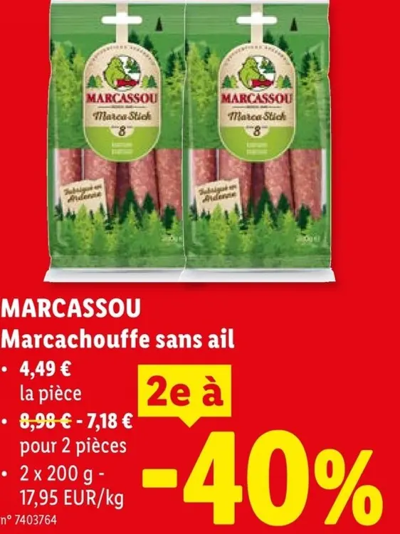 Offre: MARCASSOU Marcachouffe sans ail