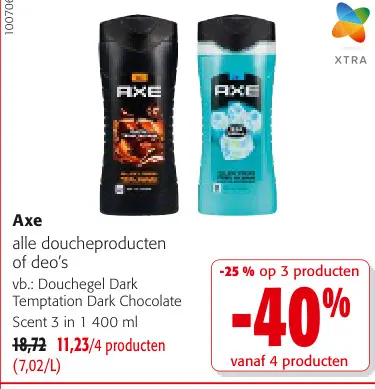 Promotie: Axe alle doucheproducten of deo's