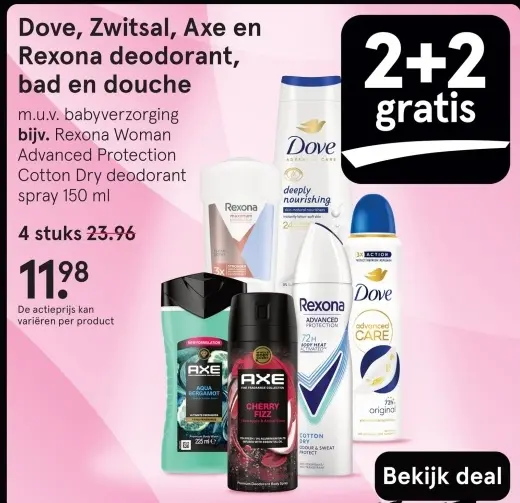 Aanbieding: Deodorant, bad en douche