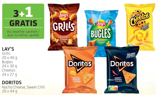Aanbieding: Grills, Bugles, Cheetos, Nacho Cheese, Sweet