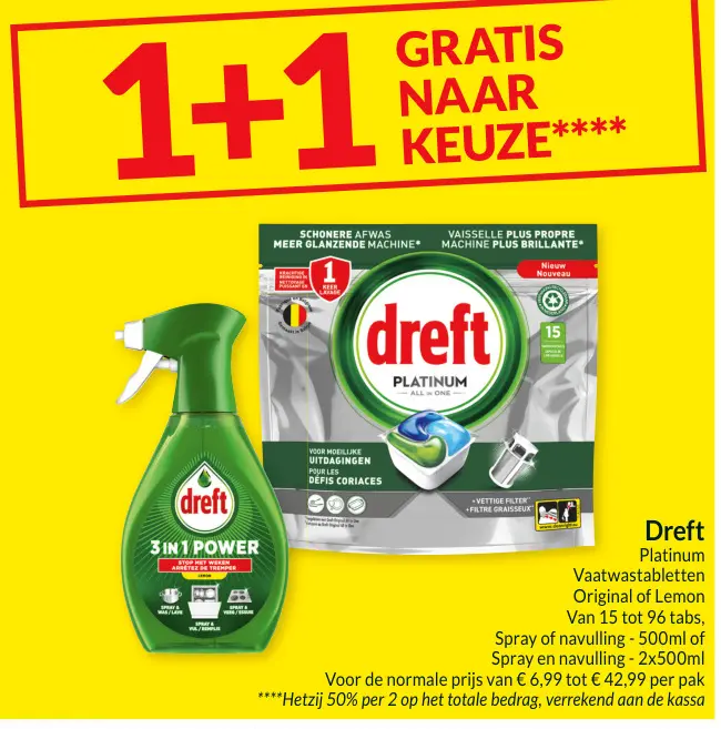 Promotie: Dreft Platinum Vaatwastabletten Original of L