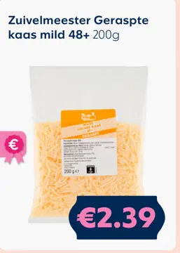 Aanbieding: Zuivelmeester Geraspte kaas mild