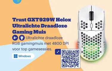 Aanbieding: GXT929W Helox Ultralichte Draadloze Gaming Mu