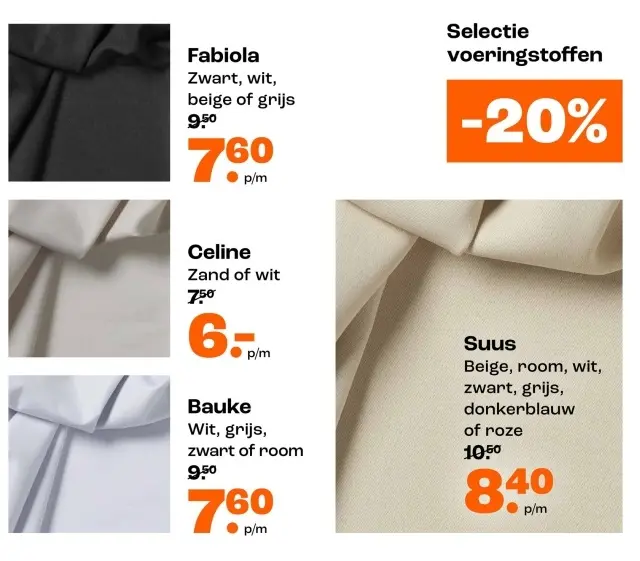 Promotie: Voeringstoffen