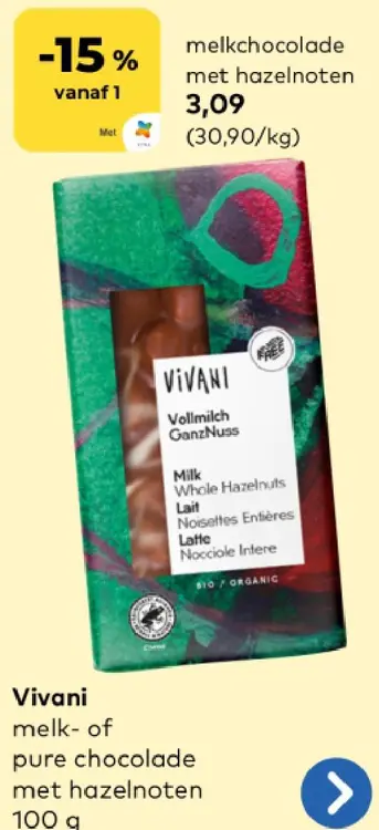 Promotie: melkchocolade met hazelnoten