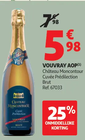 Promotie: Château Moncontour Vouvray AOP Château Moncontour Cuvée Prédilection Brut