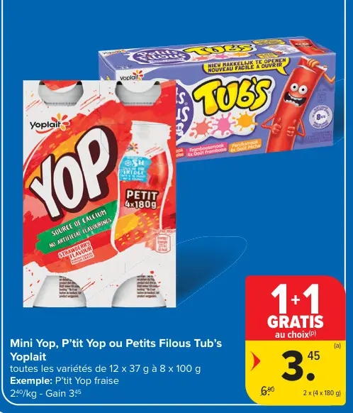 Offre: Mini Yop, P'tit Yop ou Petits Filous Tub's