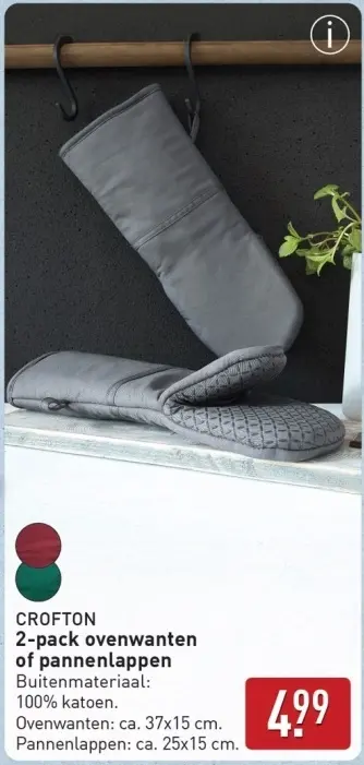 Aanbieding: 2-pack ovenwanten of pannenlappen