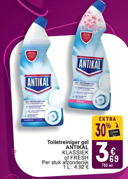 Aanbieding: Toiletreiniger gel ANTIKAL KLASSIEK of FRESH