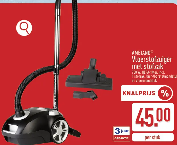 Promotie: Vloerstofzuiger met stofzak