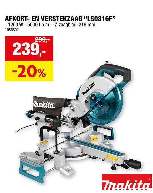 Aanbieding: Afkort- en verstekzaag "ls0816f"