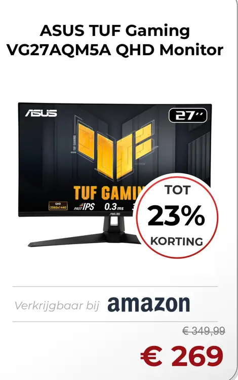 Aanbieding: TUF Gaming VG27AQM5A QHD Monitor