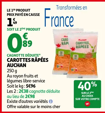Offre: Carottes râpées