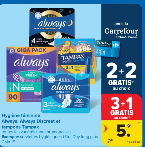 Offre: Hygiène féminine