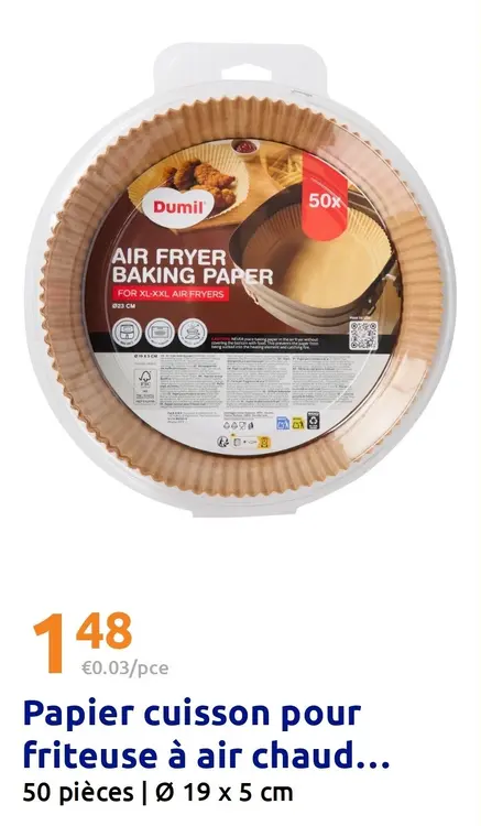 Offre: Papier cuisson pour friteuse à air chaud