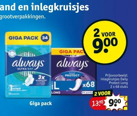 Aanbieding: Always inlegkruisjes