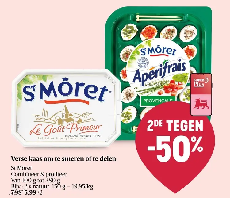Promotie: St Môret Verse kaas om te smeren of te delen