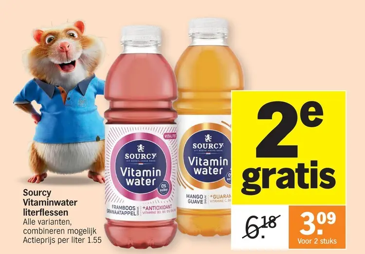 Promotie: Sourcy Vitaminwater literflessen