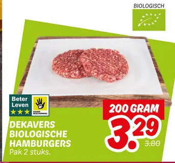 Aanbieding: Dekavers biologische hamburgers