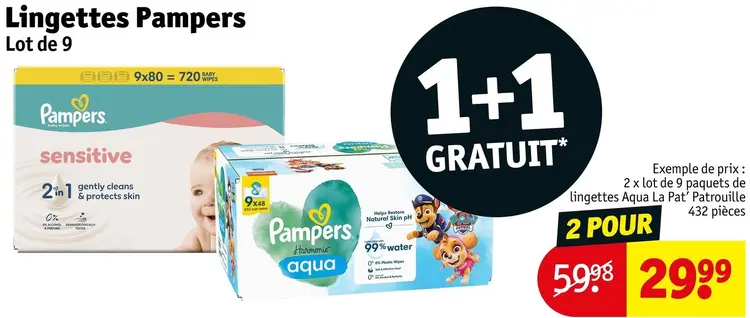 Offre: Lingettes Pampers
