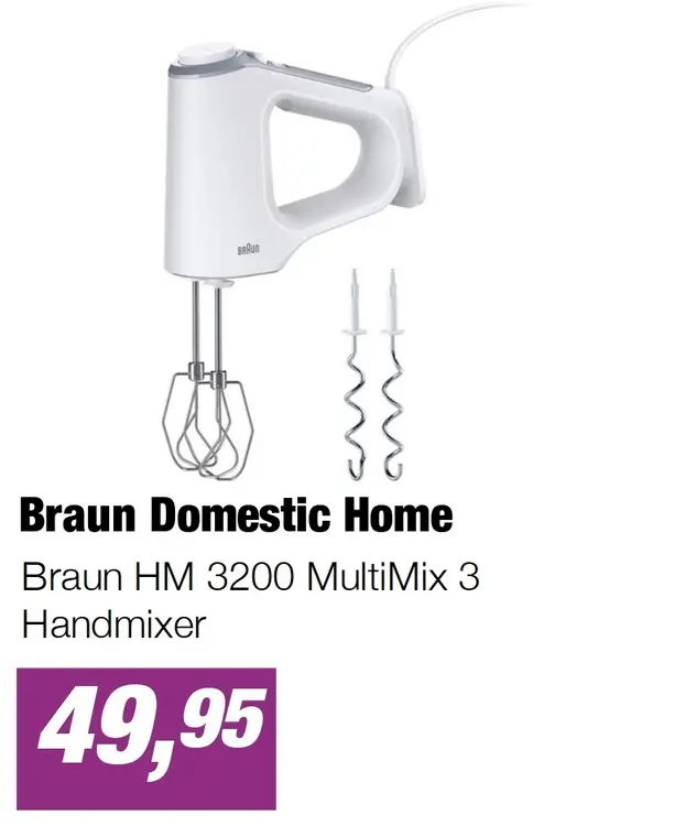 Aanbieding: Braun HM 3200 MultiMix 3 Handmixer