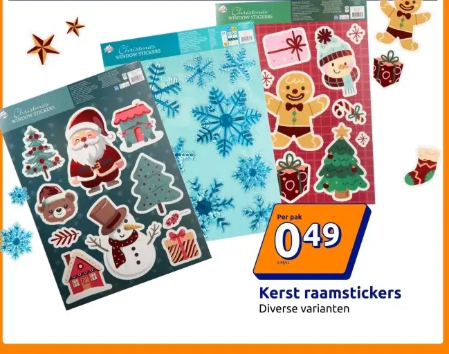 Aanbieding: Kerst raamstickers