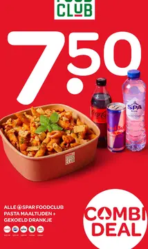 Aanbieding: SPAR FOODCLUB PASTA MAALTIJDEN + GEKOELD DRANKJE