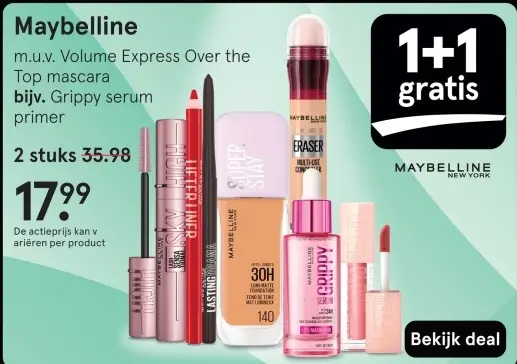 Aanbieding: Maybelline m.u.v. Volume Express Over the Top