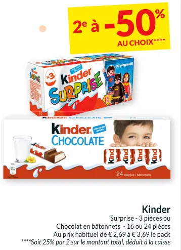 Offre: Kinder Surprise ou Chocolat