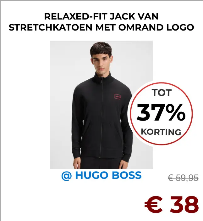 Aanbieding: Relaxed-fit jack van stretchkatoen met omrand