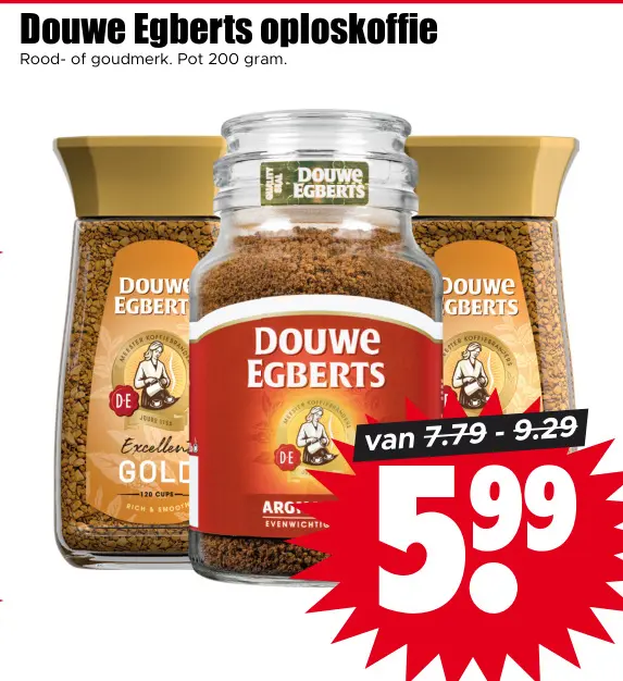 Aanbieding: Douwe Egberts oploskoffie
