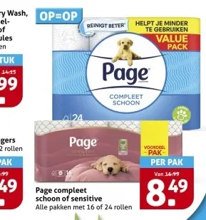 Aanbieding: Page compleet schoon of sensitive